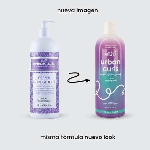 Crema Para Peinar Rizos Modeladora Cabello Urban Curls 960ml