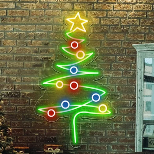 Letrero Led Para Arbol Navidad Neon Decoracion Pared Regalo