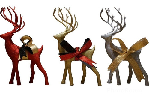 Estatuas Decorativas De Reno De Navidad X3