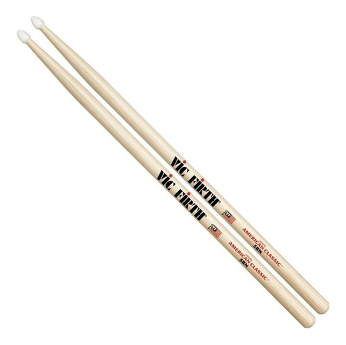 Imagen 2 de 8 de Palillos Baqueta Vic Firth American Classic 5b Punta Madera
