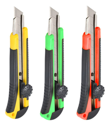 Estilete Profissional Emborrachado Com Trava 18mm Gadan