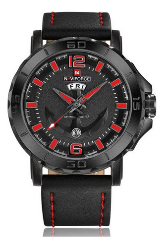 Reloj Naviforce Original Nf 9122 Cuero Ancla + Estuche