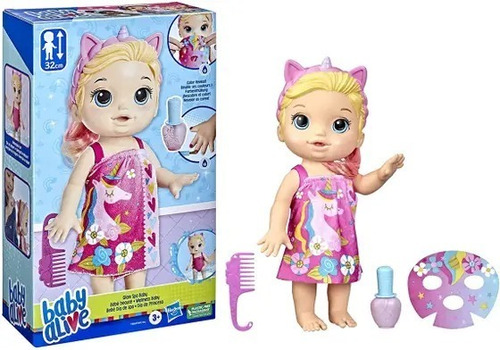 Muñeca Baby Alive Bebe Dia De Spa Cabello Rubio32 Cm