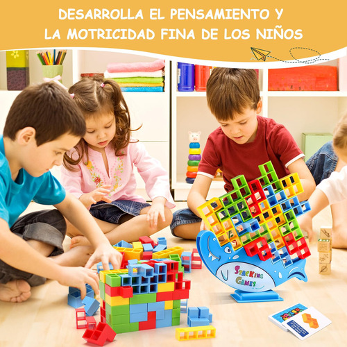 64 Pcs Tetra Tower Balance Game Juego De Equilibrio De