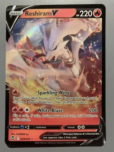 Carta Pokémon Reshiram V, Brinquedo Pokemon Usado 83048622