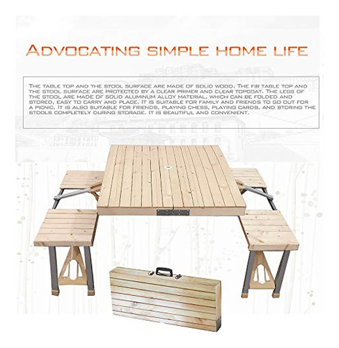 Conjunto Mesa Y Sillas Plegables Para Picnic Al Aire Libre
