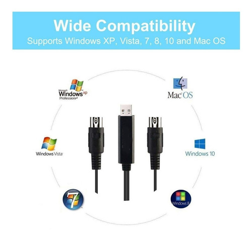 Cable Midi 5 Pines A Usb Pc Teclado Controlador Bateria