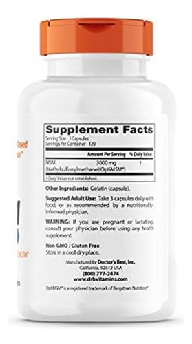 Doctors Best Msm Com Optimsm, Suporte Articular, Sistema I