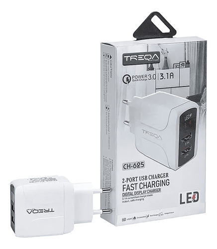 Cargador Treqa 3.1a Usb Micro-usb Rápido Display