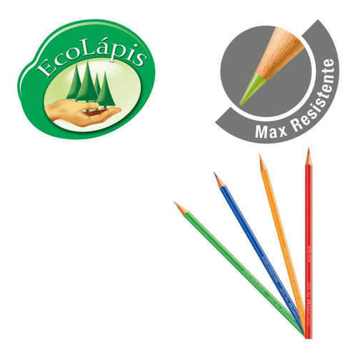 Lápis De Cor Ecolápis Ponta Max Faber Castell 48 Cores