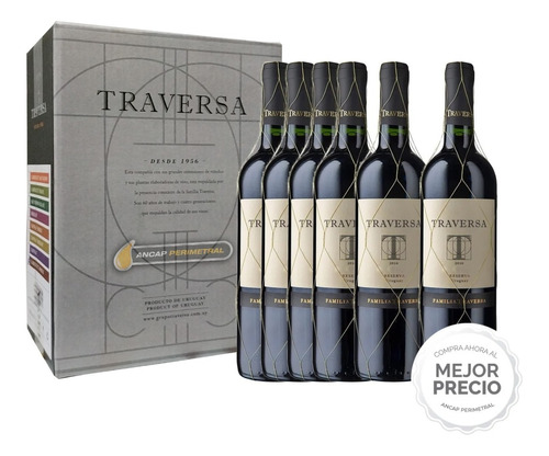 Vino Tinto Traversa Tannat Roble 750 Ml Caja 6 Unidades