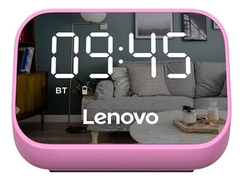 Parlante Altavoz Bluetooth Lenovo Ts13 Rosado Con Reloj