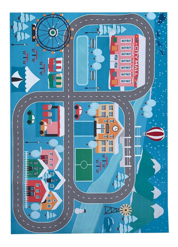 Alfombra Infantil Calles Campo 100x140cm Kreatex