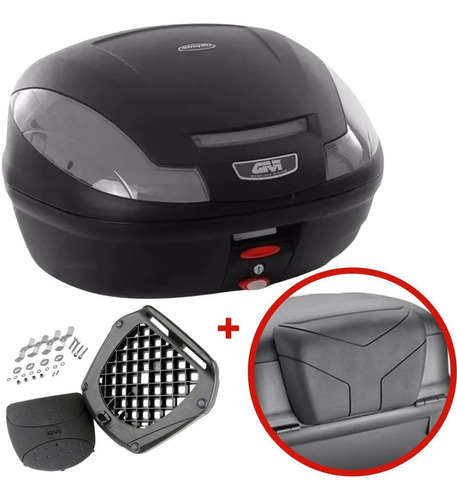 Baú 47l Givi Monolock Simply E470nt Lente Fumê+ Encosto E110