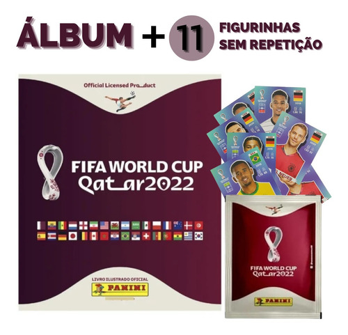 11 Figurinhas Copa Do Mundo Qatar Sem Repetição + Álbum 