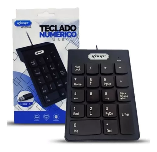 Teclado Numérico Com Fio Usb 1 25 Metros 18 Teclas Pequeno