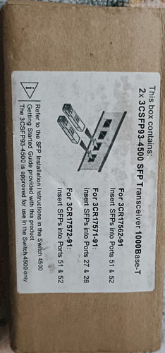 3csfp93-4500 Sfp Transceiver 1000 Base-t S/n: Ydbhc60000631