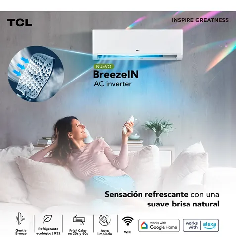 Aire Acondicionado 9000btu Inverter Tcl Con Wifi 4 En 1