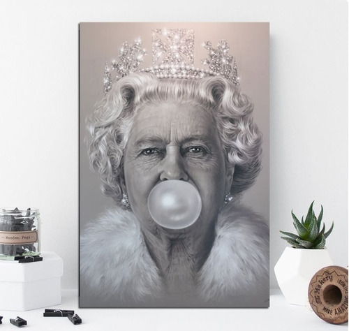 Vinilo Decorativo 40x60cm Reina Elizabeth Queen Pop