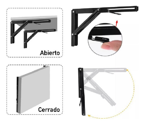 Ménsula Plegable Soporte De Repisas O Cubiertas Soporta 70kg