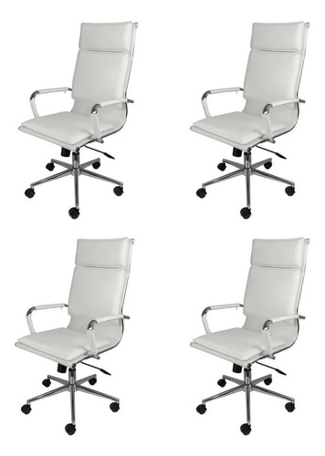 Kit 4 Cadeiras Escritorio Presidente Design Italiano Com