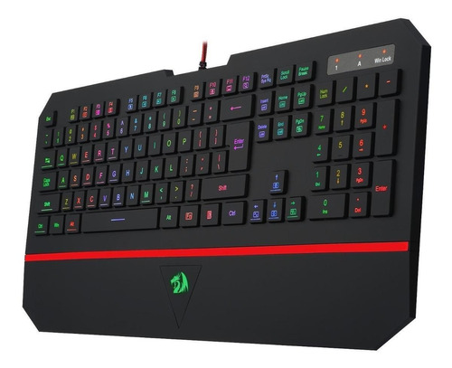 Teclado gamer Redragon Karura K502 QWERTY inglês US cor preto e vermelho com luz RGB