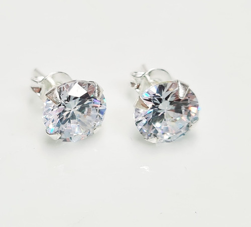 Imagem 5 de 6 de Brinco Masculino Prata Pura 925 Pedra Diamante Sintético