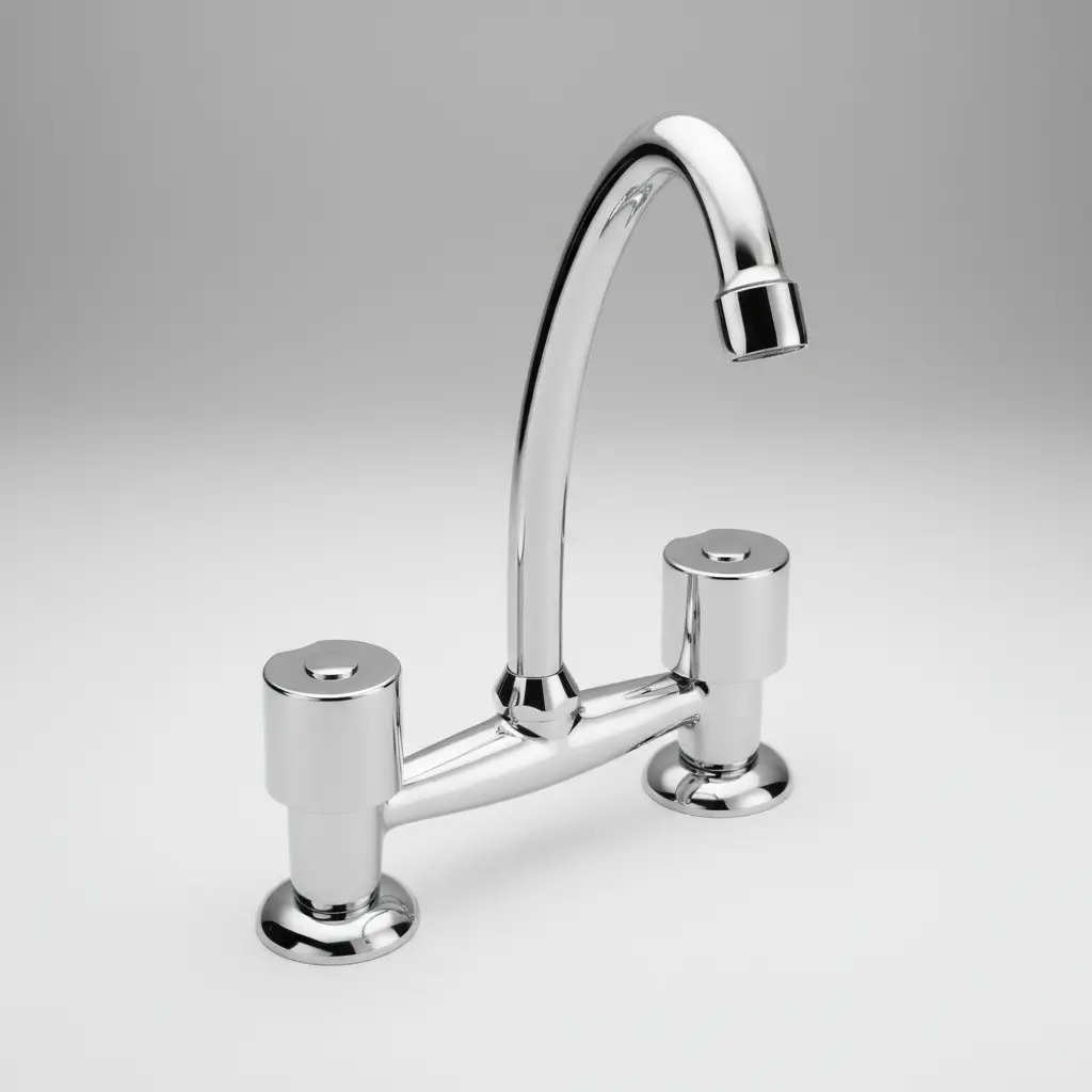 Griferia De Cocina Bimando Peirano Malba 51-058 Doble Comando Sobremesada Acabado Cromado Color Cromo Grifo Canilla