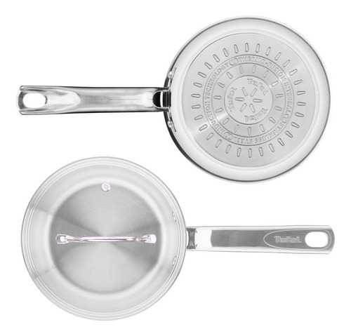Batería De Cocina Tefal Intuition 8 Pzas Acero Inoxidable Color Plateado