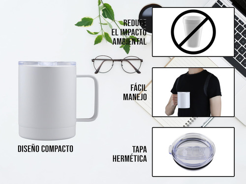 Termo De Acero Inoxidable 414 Ml Doble Capa, 10 Horas