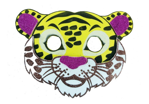 Mascara Foami De Leopardo Animalitos Primavera 