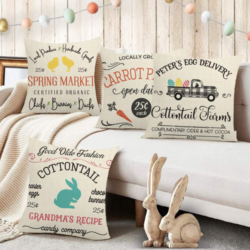 Funda De Almohada R, 4 Unidades, Para El Día De Pascua, Para