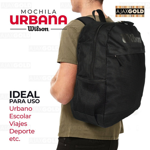 Imagen 5 de 10 de Mochila Wilson Urbana Deportes Reforzada Gym Porta Notebook
