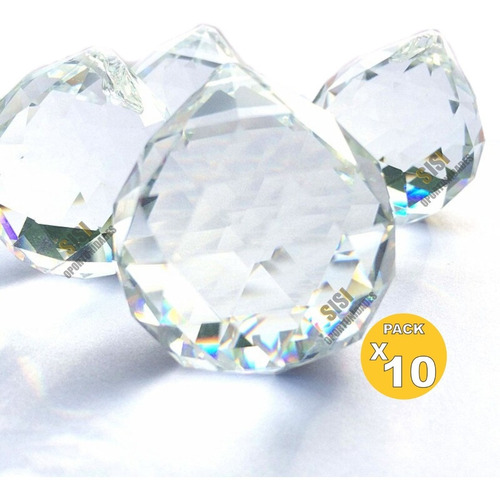 10 Esferas Feng Shui Bola Cristal Facetada Brillante Filtra 