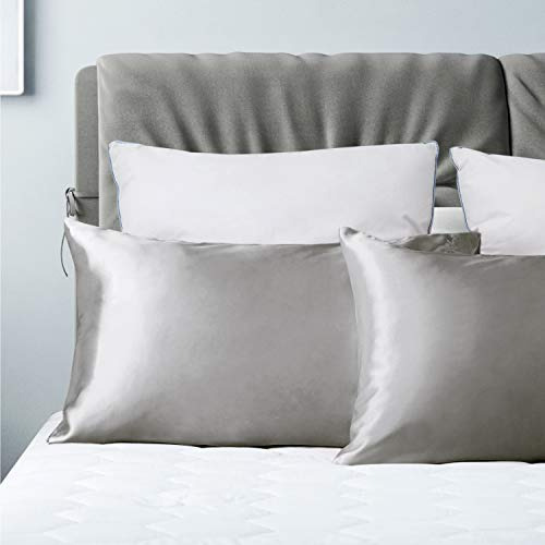 Juego De Fundas Para Almohada Satin Color Plateado