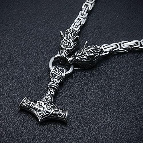 Bavipower Collar Vikingo Mjolnir Para Hombres Con Cadena De