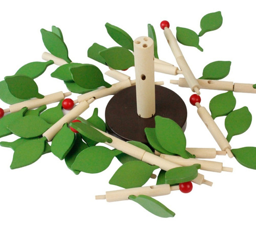 Juguete Montessori Arbol Para Niños Y Niñas Rompecabezas Color Amarillo