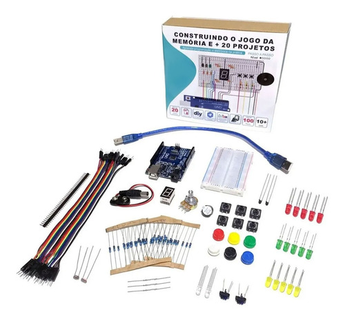 Imagem 1 de 5 de Kit Iniciante Robótica Para Arduino Com Tutorial +de 100 Pcs