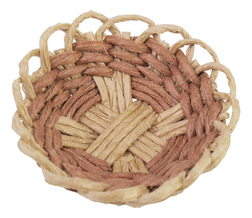 Casa De Muñecas Mini Cesta Tejida Hecha A Mano Juego De