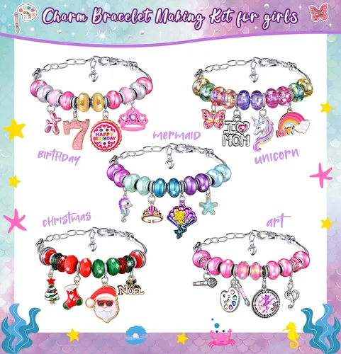 Kit De Fabricacion De Pulseras Con Dijes Para Ninas: Suminis