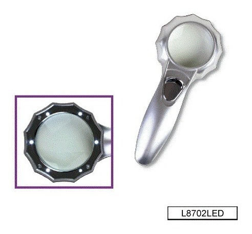 Imagen 3 de 9 de Lupa De Mano 6 Luces Led Galileo 2 Intensidades Aumento 7x