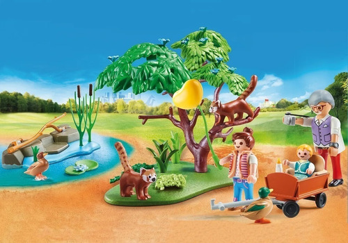 Imagen 3 de 8 de Playmobil Recinto Exterior De Pandas Rojos 70344 Family Fun