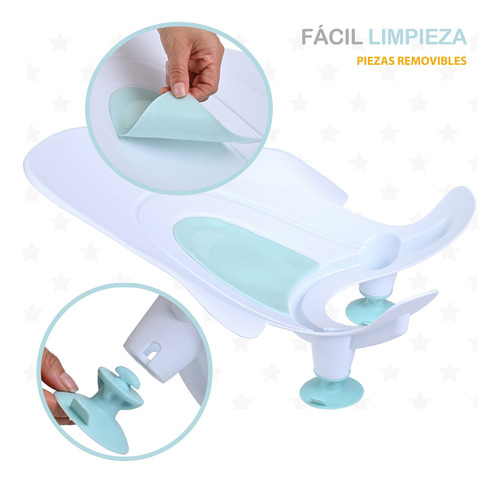 Soporte Bañera Tina Bebé Antideslizante Eke Color Verde claro Liso