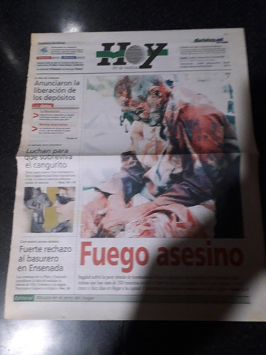 Clipping Diario Hoy La Plata 28 3 2003 Guerra Irak Saddam 