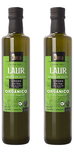 Aceite De Oliva Laur Organico Virgen Extra X500cc X2
