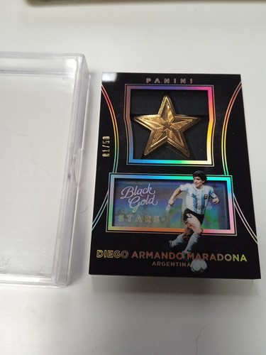 Tarjeta Maradona Black Gold Numerada /50 Stars Holo (Usado)