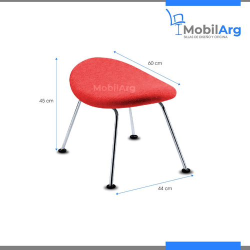 Imagen 5 de 9 de Apoya Pie Paulin Cromado Chenille Linea Premium Otomano Paulin Garantia 12 Meses - Mobilarg