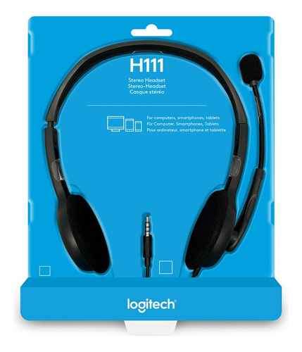 Auriculares Con Mic Multidispositivo H111 Headset Logitech Color Negro