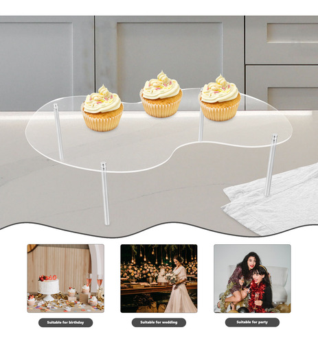 1 Juego De Soportes Acrílicos Para Tartas Y Postres, Set