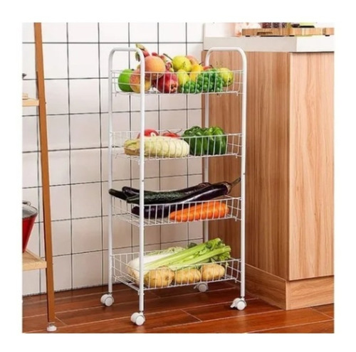 Imagen 6 de 6 de Carro Estante Organizador Almacenamiento Cocina 4 Niveles